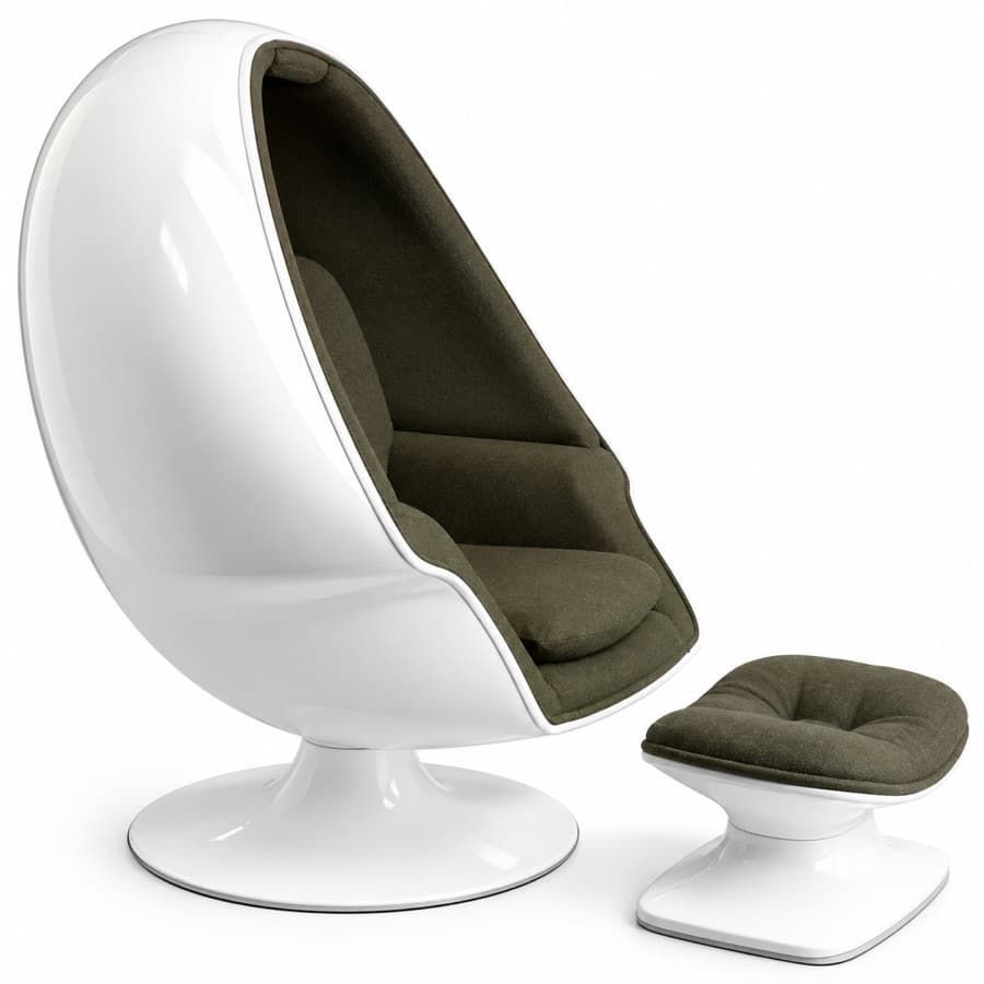 'Alpha' music chair and footstool by Lee West, c.1968