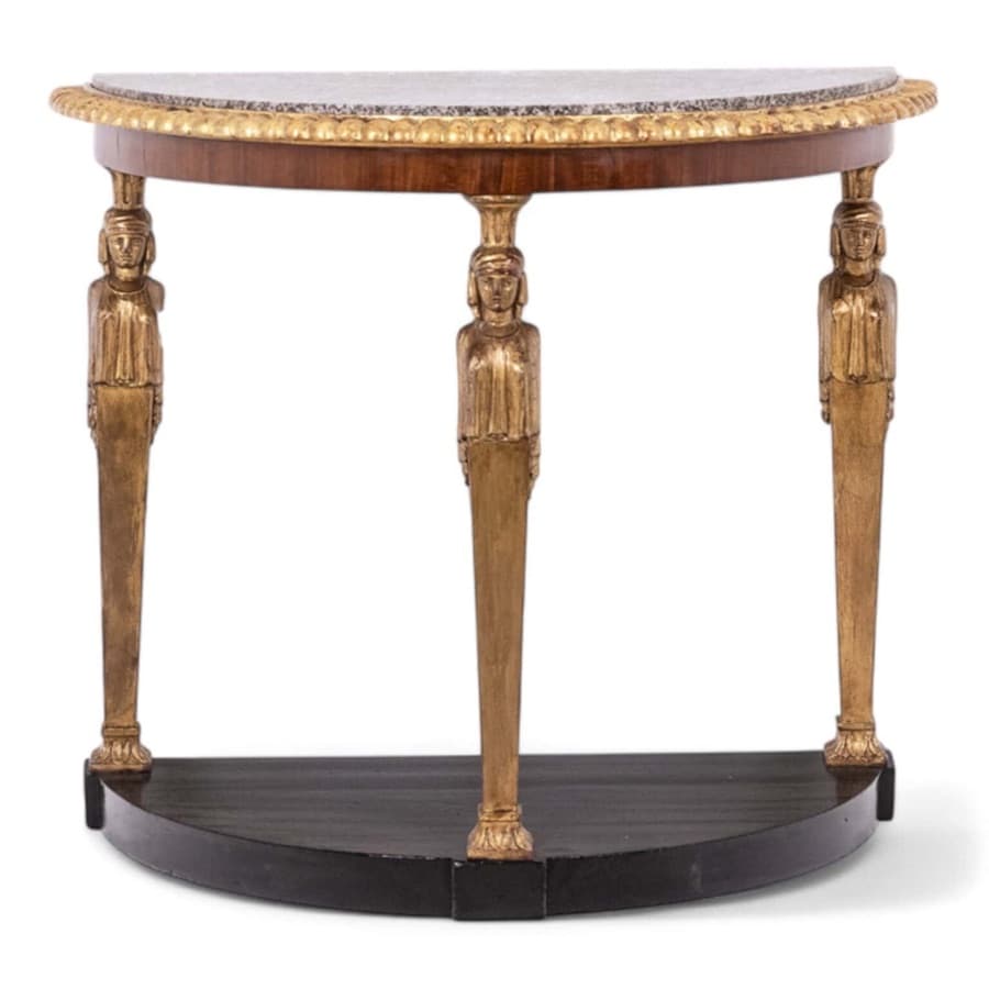 Empire-style console table with caryatids, c.1880